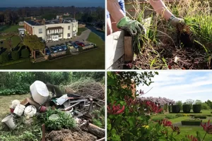 Four views of the Pilgrims Hall grounds