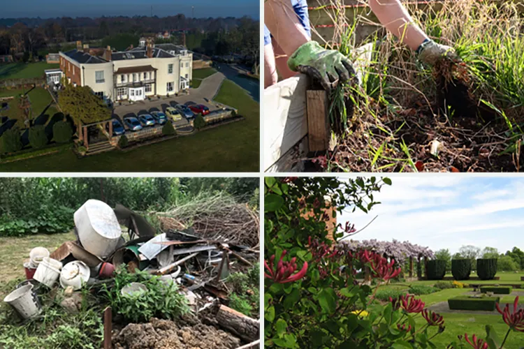 Four views of the Pilgrims Hall grounds